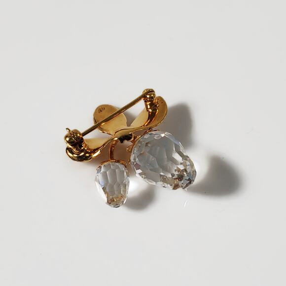 Vintage 1990s Swarovski Crystal Memories Strawberry Pin Brooch - Picture 4 of 5